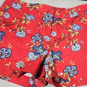 Floral Red Women's Shorts